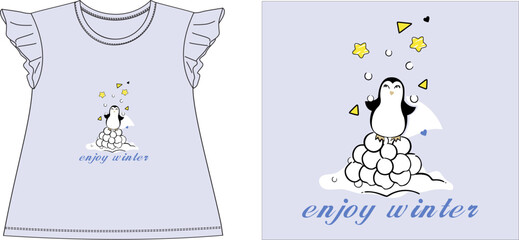 enjoy winter t shirt graphic design vector illustration digital file
