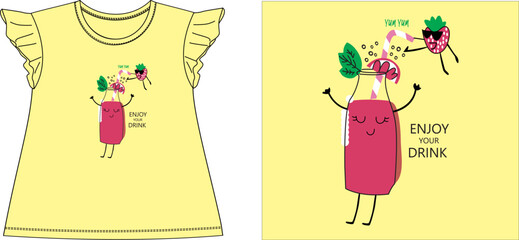 enjoy your drink t shirt graphic design vector illustration digital file