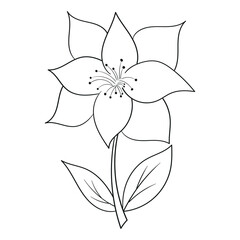 Hand Drawing Flower Outline Vector Illustration 
