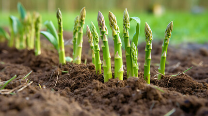 european asparagus on a farmland, generative ai - obrazy, fototapety, plakaty