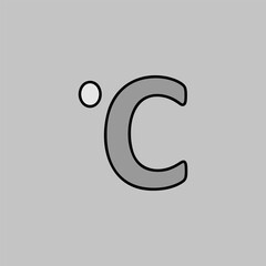 Celsius degrees vector flat icon. Weather sign