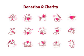 Charity and Donations: Vector Illustration Bundle for Giving, Philanthropy, and Non-Profit Organizations.