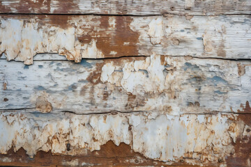 A close up of a wood texture that has a cracked and peeling paint Generative AI 