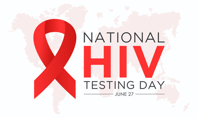 Fototapeta na wymiar Hiv Testing day, June 27. Vector template for banner, greeting card, poster of HIV testing day. Vector illustration.