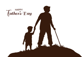 Happy fathers day concept with silhouette design
