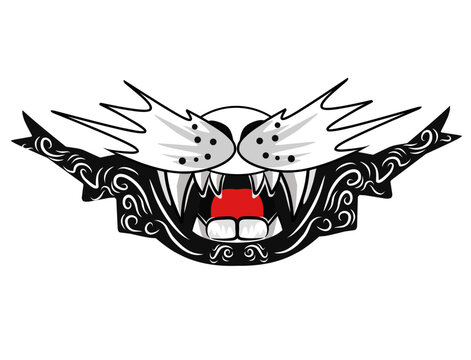 recommend clip art: Tiger Teeth Mouth Sticker Kayak Boat Car Truck Funny Car Sticker and Motorcycle Sticker