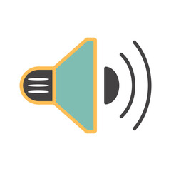 speaker, icon, color, vector, illustration, design, template, flat, style