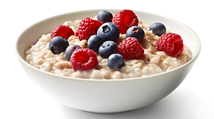 Bowl of oatmeal porridge with berries