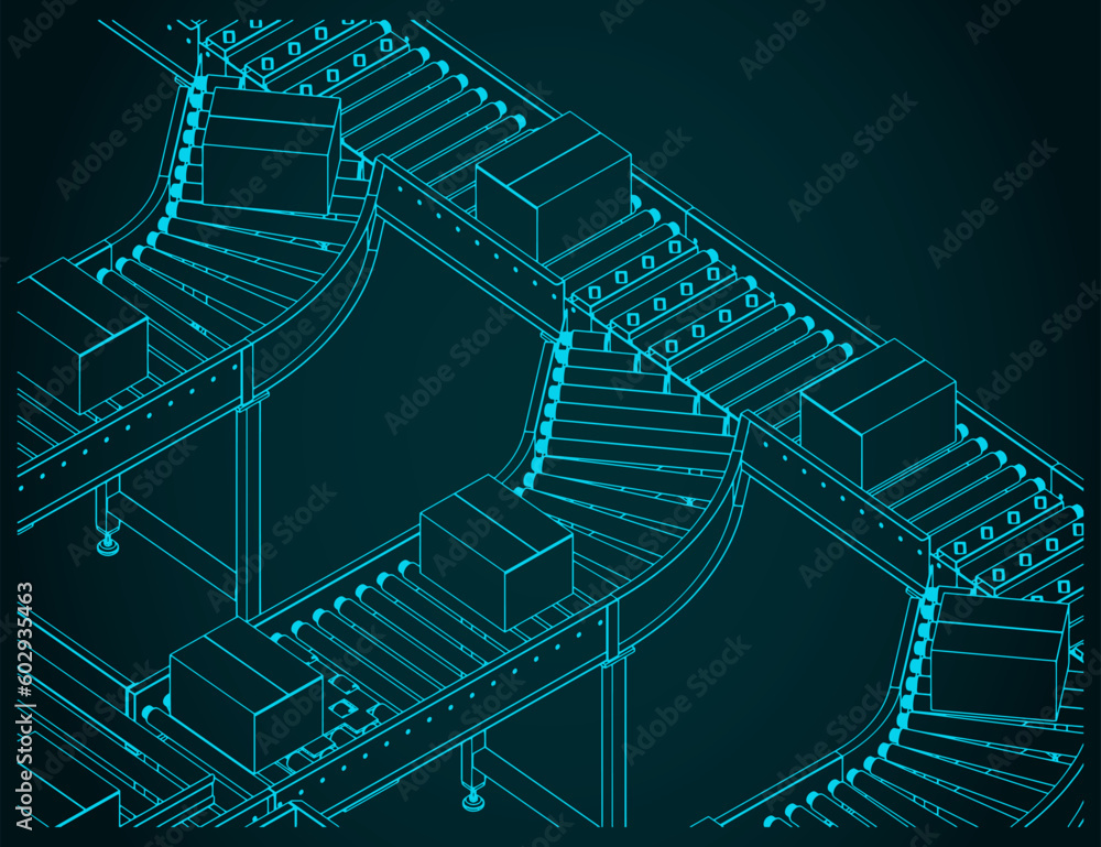 Wall mural conveyors for factory and warehouses