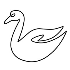 Swan Continuous Line Drawing 