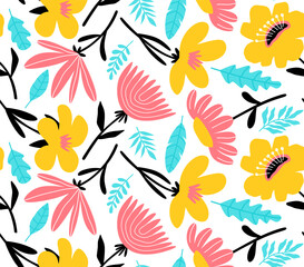 floral seamless pattern with cute flower.