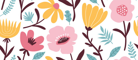 floral seamless pattern with cute flower.