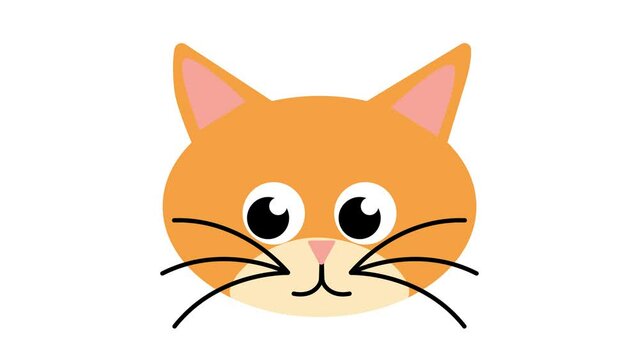 simple video animation orange cat