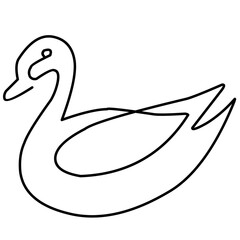 Swan Continuous Line Drawing 