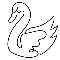 Swan Continuous Line Drawing 