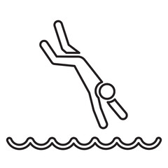 man jumping or diving icon, vector illustration 