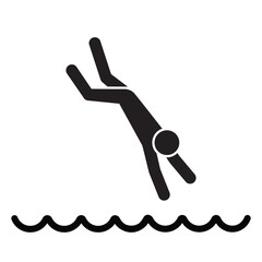 Obraz premium man jumping or diving icon, vector illustration 
