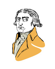 vector stock image portrait of Antonio Salieri, buste, vector drawing - vector illustration isolated on transparent background