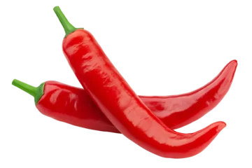 red hot chili peppers isolated on white background, full depth of field