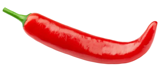 Gardinen Chilischoten red hot chili peppers isolated on white background, full depth of field  © grey