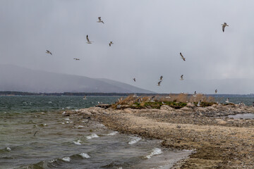 Armenia, lake Sevan, view from the mountain