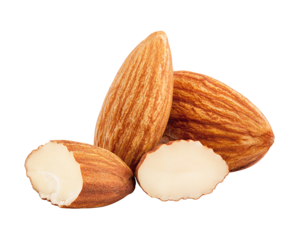 almond isolated on white background, full depth of field