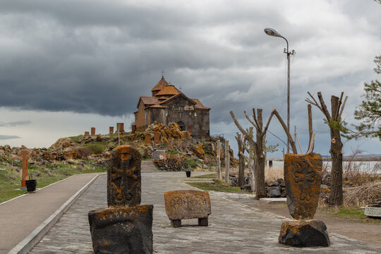 Hayravank Monastery on coast of Sevan Lake in Armenia