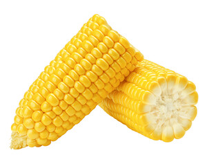 corn ear, isolated on white background, full depth of field