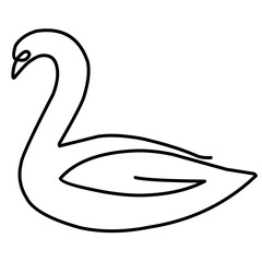 Swan Continuous Line Drawing 
