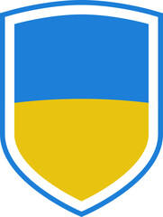Sign of support and protection of Ukraine in the blue and yellow colors of the Ukrainian flag.