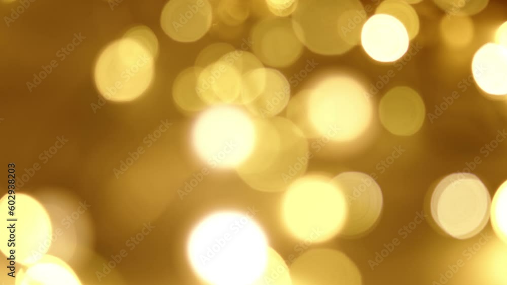 Poster golden lights, out of focus bokeh circular pattern