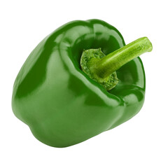 sweet green pepper, paprika, isolated on white background, full depth of field