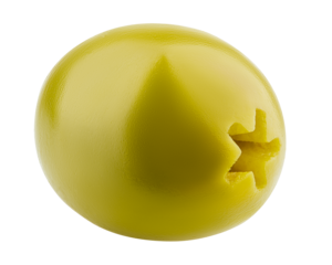 pitted olive isolated on white background, full depth of field