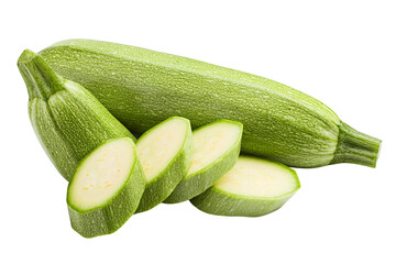 zucchini isolated on white background, full depth of field