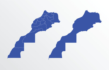 Morocco map vector illustration. blue color on white background