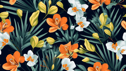 Obraz premium seamless pattern with flowers