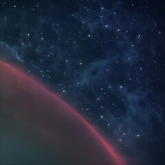 Obraz na płótnie Canvas planet in space - blue and black background - space background - Generative AI