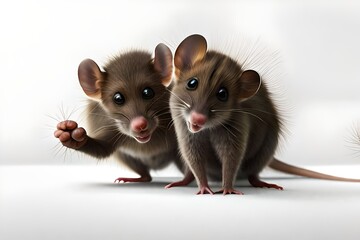 Fototapeta na wymiar Charming mouse in love, animal Love in white background. Generative AI