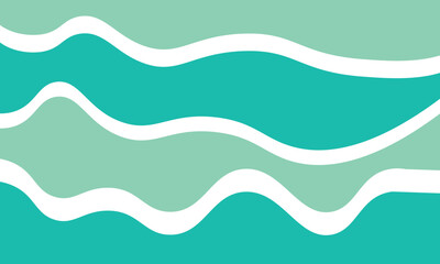 Fototapeta premium Wavy Green Background with color lines. Different shades and thickness for banner, post, background, wallpaper, Eps 10