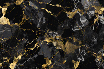 A marble counter top texture in black and gold Generative AI 