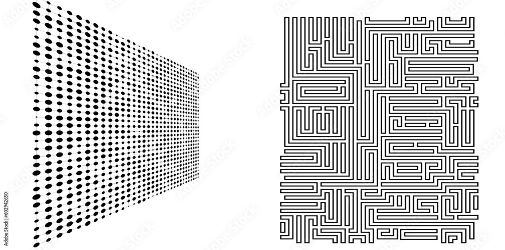 Poster set design elements - halftone dot pattern on white background. vector illustration eps 10 frame wit
