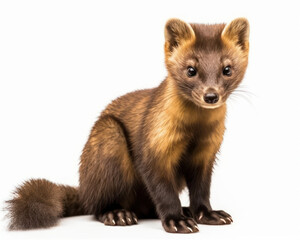 Obraz premium photo of marten (mammal) isolated on white background. Generative AI