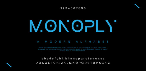 Fototapeta na wymiar Abstract minimal modern alphabet fonts