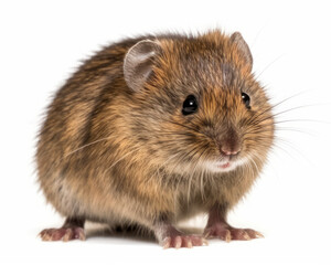 photo of meadow vole isolated on white background. Generative AI