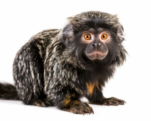 photo of marmoset isolated on white background. Generative AI