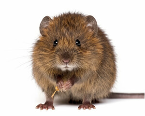 photo of meadow vole isolated on white background. Generative AI