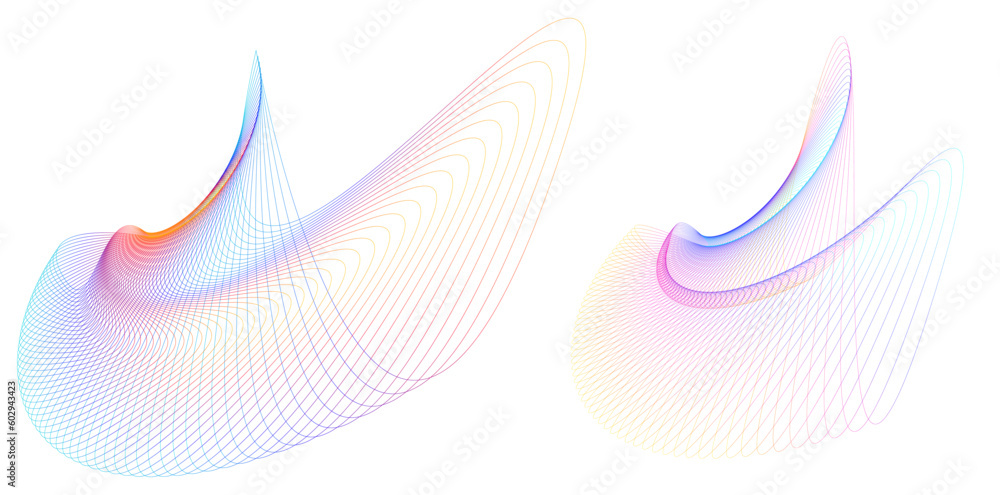 Poster set design element circle. isolated bold vector colors golden ring from. abstract glow wavy stripes 