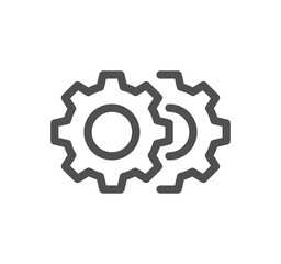 Gear related icon outline and linear symbol.	

