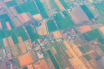 Aerial shot of countryside