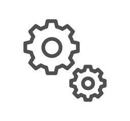 Gear related icon outline and linear symbol.	
